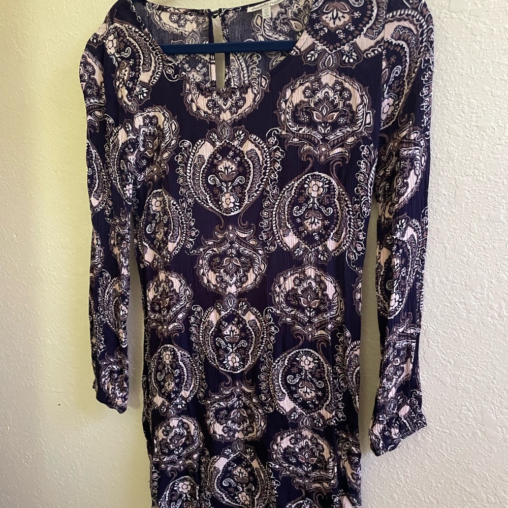 Charlotte Russe Pink Sheath Long Sleeve Dress